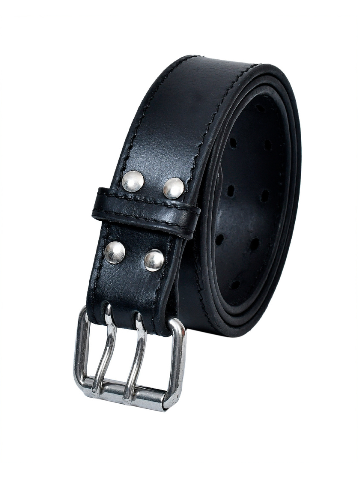 Twin Bolt Full Grain genuine lether dual pin Casual Belt for men